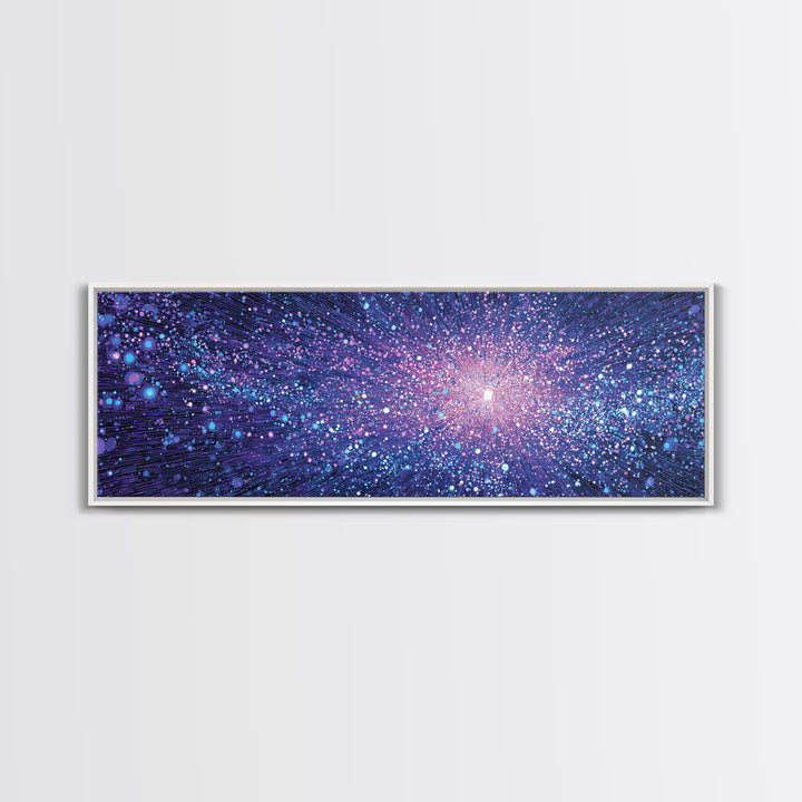 Purple Blue Cosmic Starburst Wall Art, Modern Abstract Art Print, Space Poster, Galaxy Decor, Vibrant Home Office Art Gift