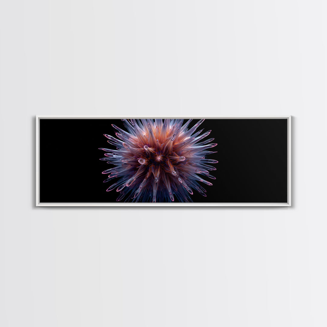 Purple Glass Sea Urchin Starburst Wall Art, Modern Abstract Art Print, Space Abstract Art, Vibrant Retro Decor, Bedroom Art