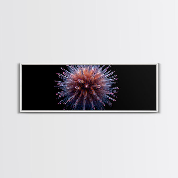 Purple Glass Sea Urchin Starburst Wall Art, Modern Abstract Art Print, Space Abstract Art, Vibrant Retro Decor, Bedroom Art