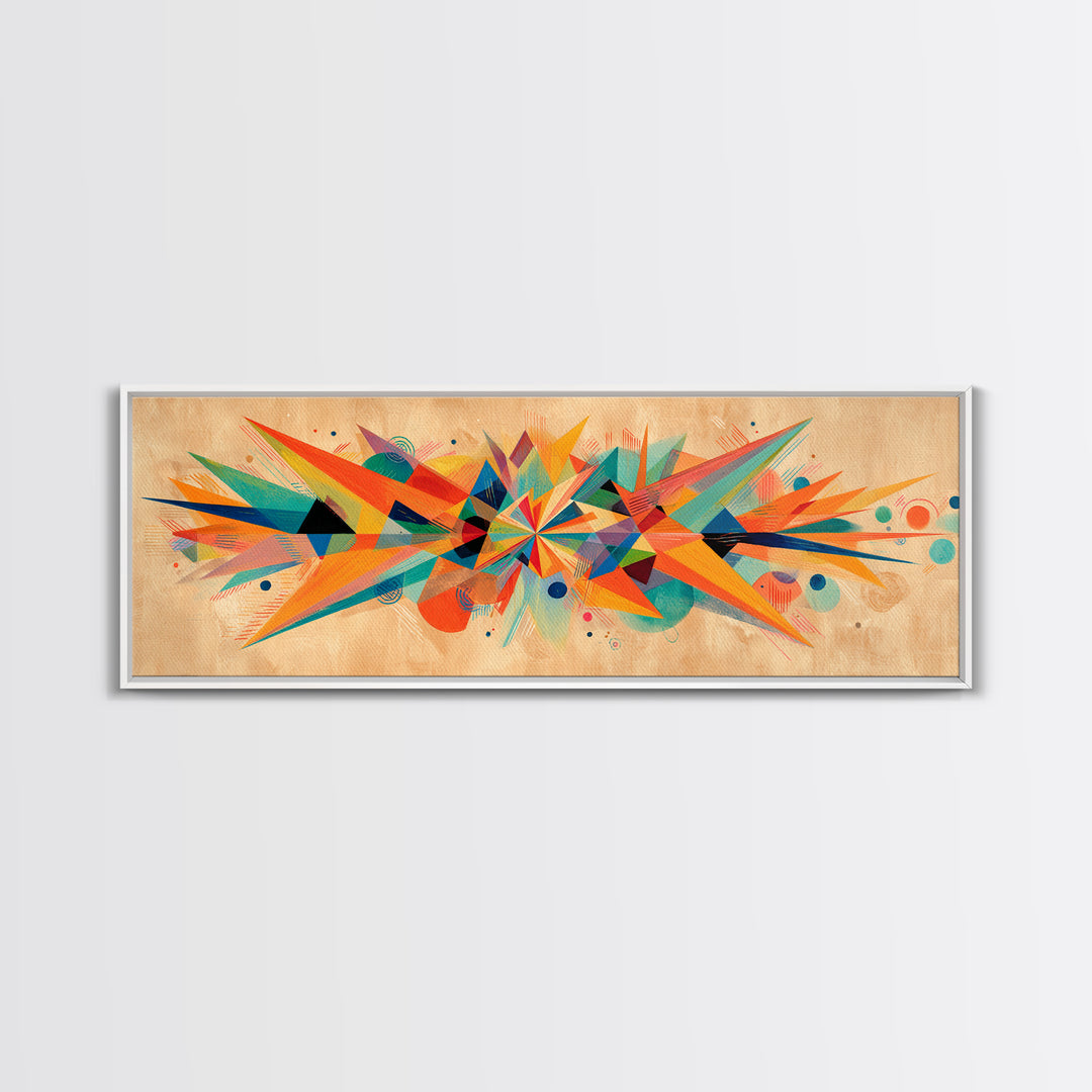 Colorful Geometric Starburst Wall Art, Abstract Midcentury Modern Art Print, Bauhaus Poster, Bold MCM Living Room Wall Decor