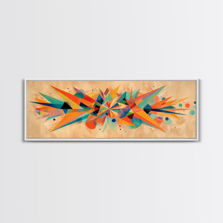 Colorful Geometric Starburst Wall Art, Abstract Midcentury Modern Art Print, Bauhaus Poster, Bold MCM Living Room Wall Decor