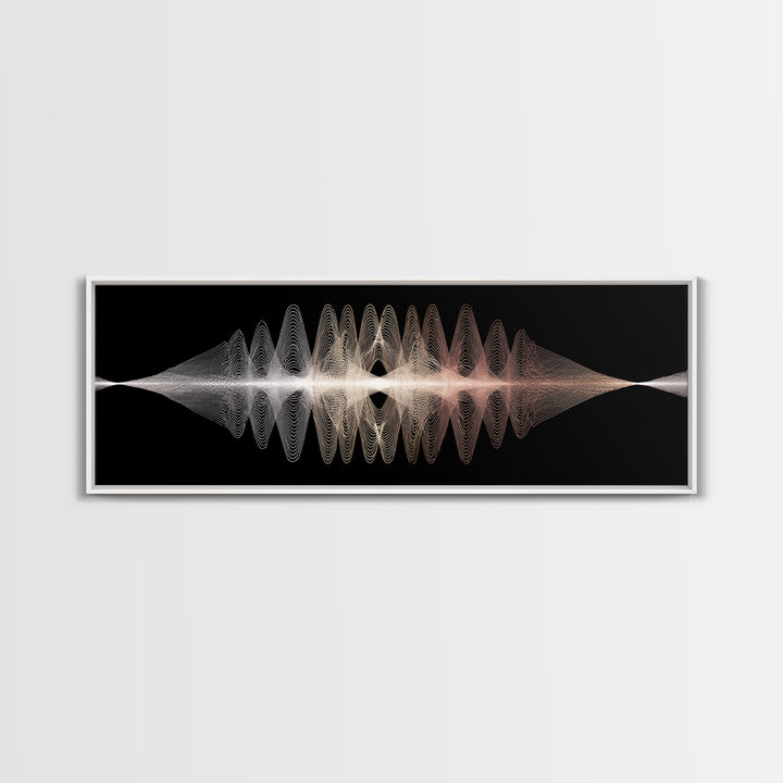 Minimal Monochrome Waveform Canvas Print, Midcentury Modern Wall Art, Abstract Line Poster, Neutral Geometric Home Decor