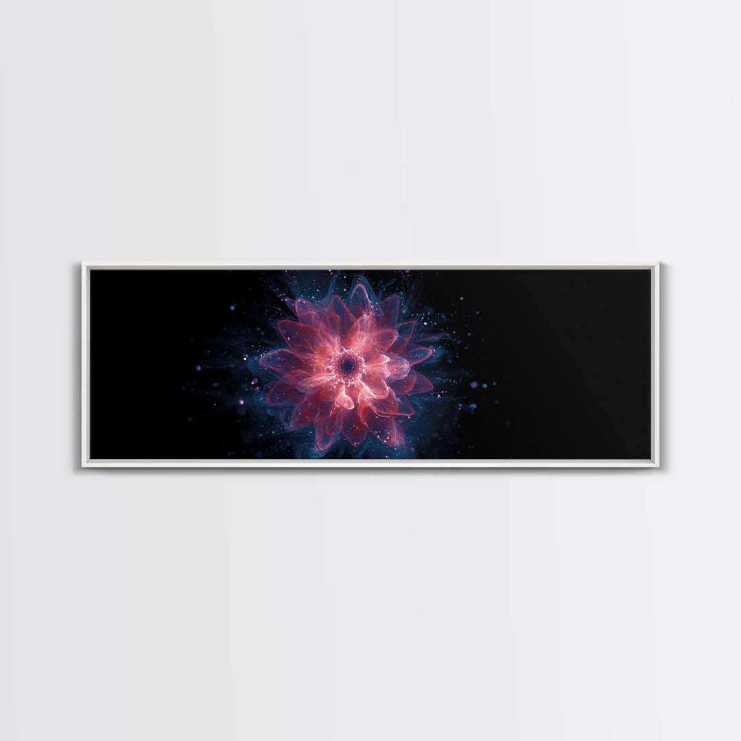 Glowing Pink Cosmic Blossom Wall Art, Modern Abstract Art, Digital Art Print, Space Abstract Art, Trendy Bedroom Wall Decor