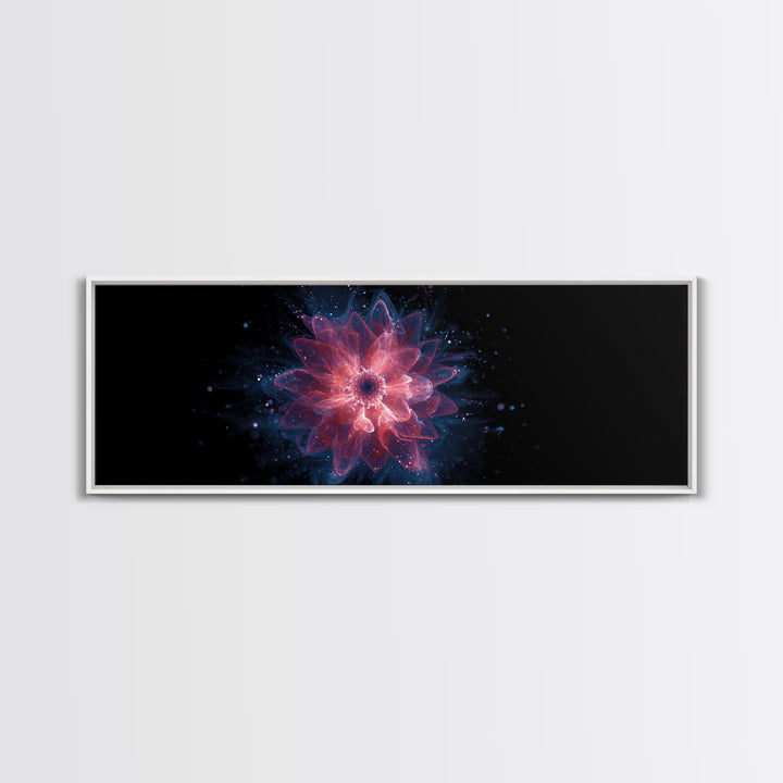 Glowing Pink Cosmic Blossom Wall Art, Modern Abstract Art, Digital Art Print, Space Abstract Art, Trendy Bedroom Wall Decor