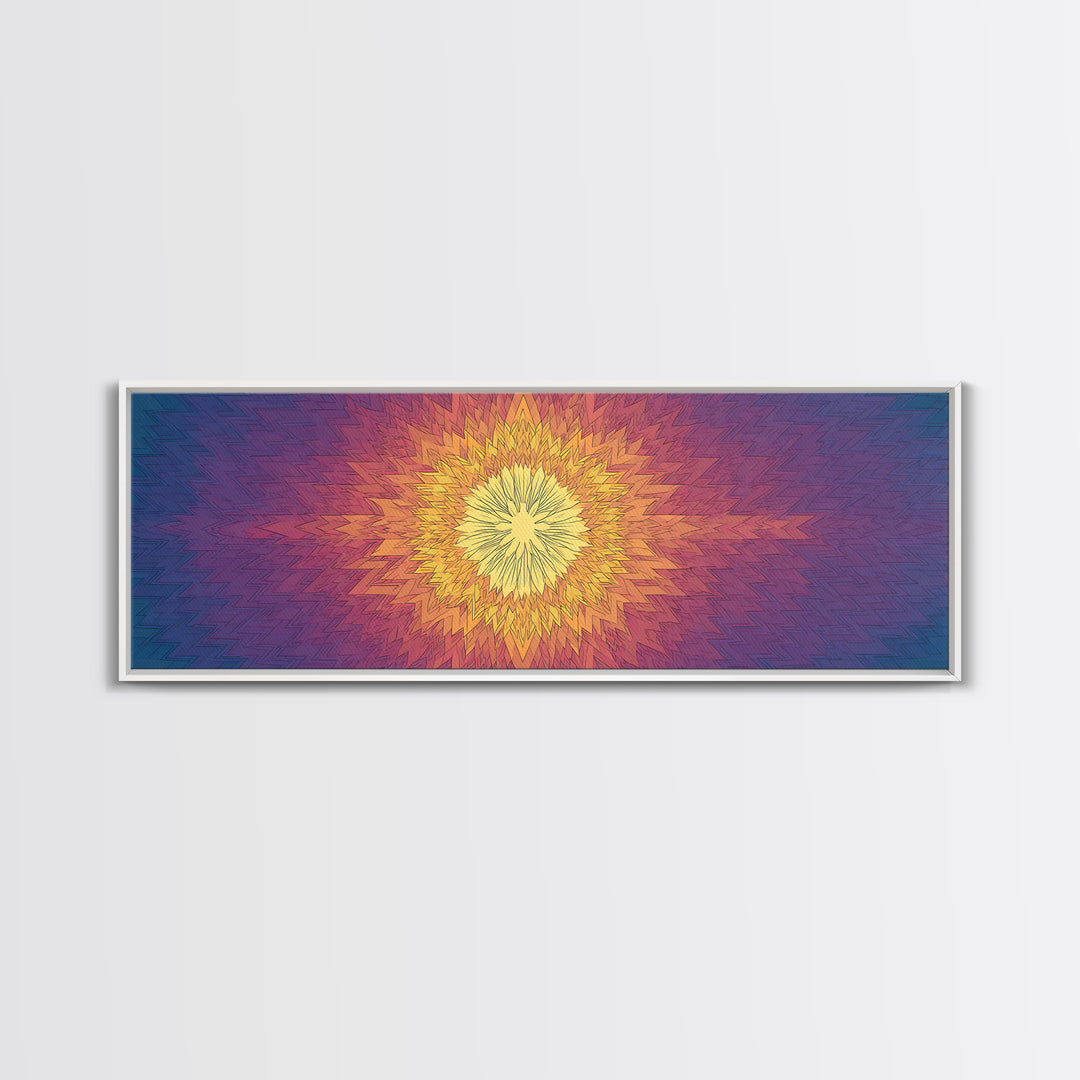 Radiant Yellow Purple Sunburst Poster Wall Art, Midcentury Modern, Geometric Art Print, Abstract Wall Art, Colorful Home Decor