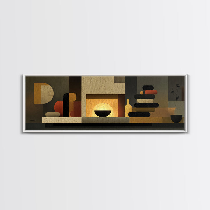 Warm Midcentury Shelf Still Life Wall Art, Abstract Modern Decor, MCM Wall Decor, Retro Art Print For Living Room And Home Decor