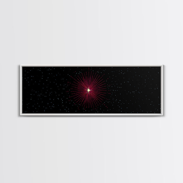 Minimal Red Starburst Wall Art, Sci Fi Space Abstract Print, Modern Cosmic Poster, Dark Galaxy Decor, Retro Home Accent Print