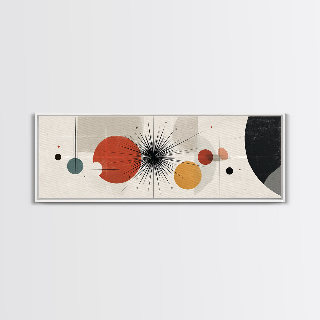 Earth Tone Planetary Circles Wall Art, Midcentury Modern Abstract Print, Atomic Geometric Decor, Neutral MCM Poster Gift