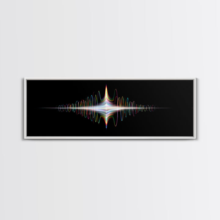 Prismatic Light Waveform Wall Art, Modern Digital Art Print, Abstract Sound Wave Poster, Futuristic Home Office Wall Decor