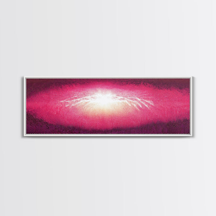 Pink Radiant Wave Field Canvas Print, Bright Abstract Wall Art, Modern Digital Art Poster, Girly Maximalist Bedroom Decor
