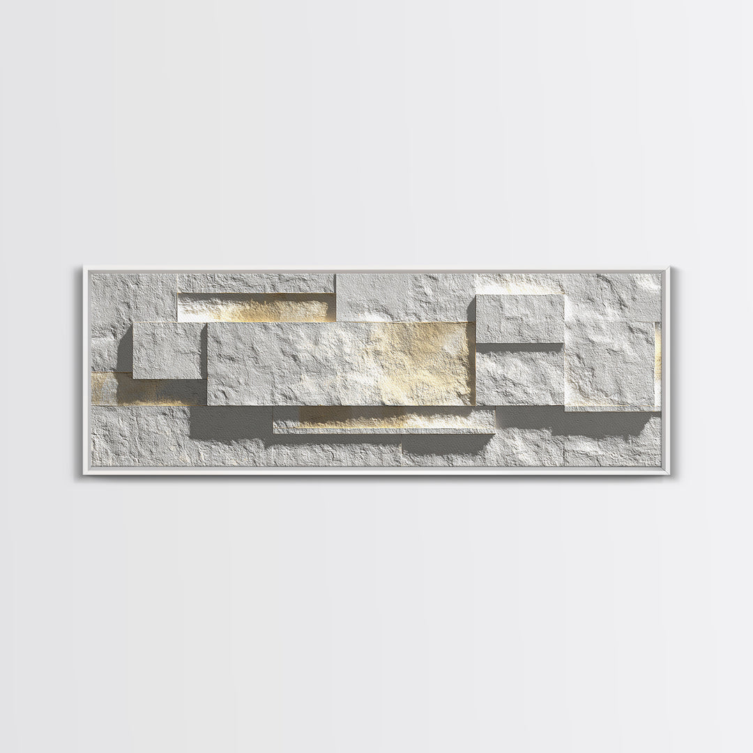 White Textured Relief Geometry Wall Art, Minimalist Modern Abstract Print, Gold Neutral Decor, Elegant Home Office Artwork
