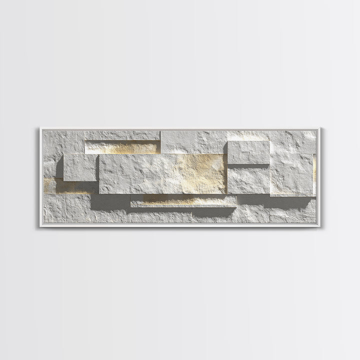 White Textured Relief Geometry Wall Art, Minimalist Modern Abstract Print, Gold Neutral Decor, Elegant Home Office Artwork