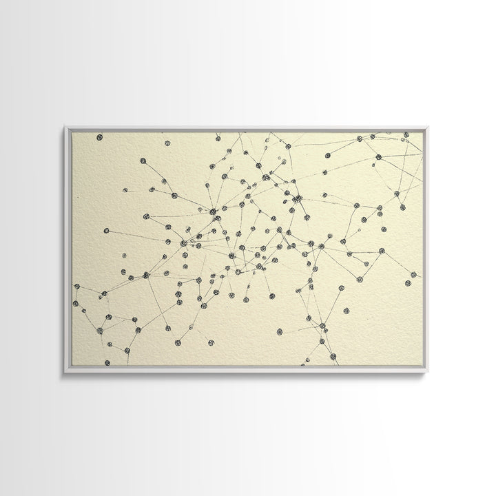 Minimal Network Dots And Lines Wall Art, Geometric Abstract Print, Modern Minimalist Decor, Science Poster, Office Wall Decor