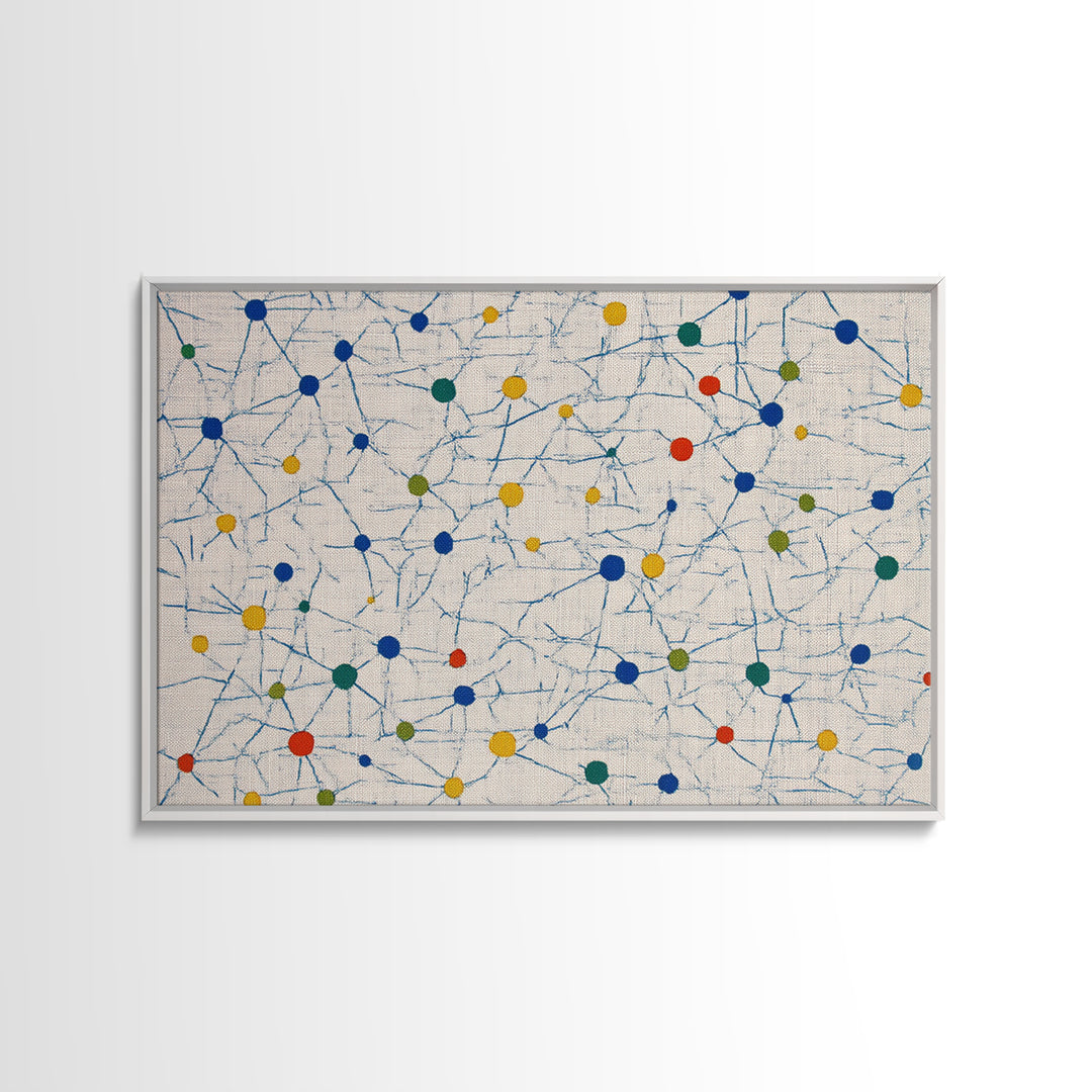 Colorful Atomic Starburst Pattern Canvas Print, Mid Century Modern Wall Art, Geometric Abstract Art, Bauhaus Home Decor, Art Print