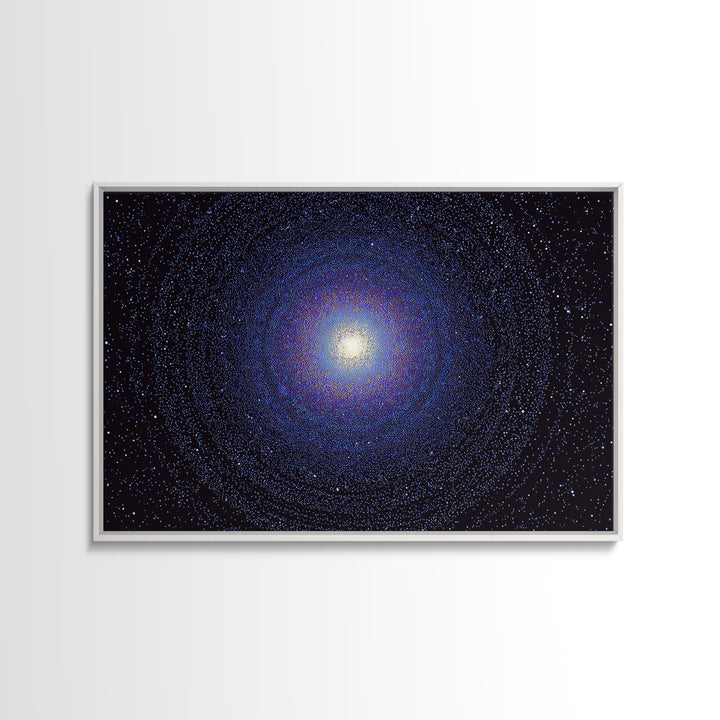 Blue Spiral Galaxy Wall Art, Modern Abstract Art Print, Cosmic Retro Poster, Space Decor For Bedroom Living Room Office Decor