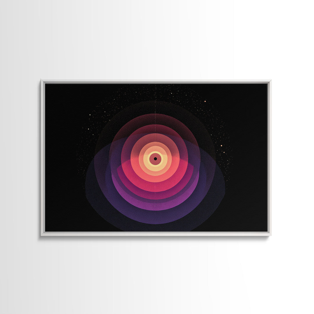 Cosmic Pink Orbital Eye Wall Art, Midcentury Modern Abstract, Space Geometric Poster, Retro Modern Wall Decor Print For Living Room