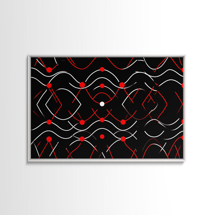 Black Red White Geometric Line Abstract Wall Art, Midcentury Modern Art Print, Bauhaus MCM Decor, Bold Retro Poster, Home Decor