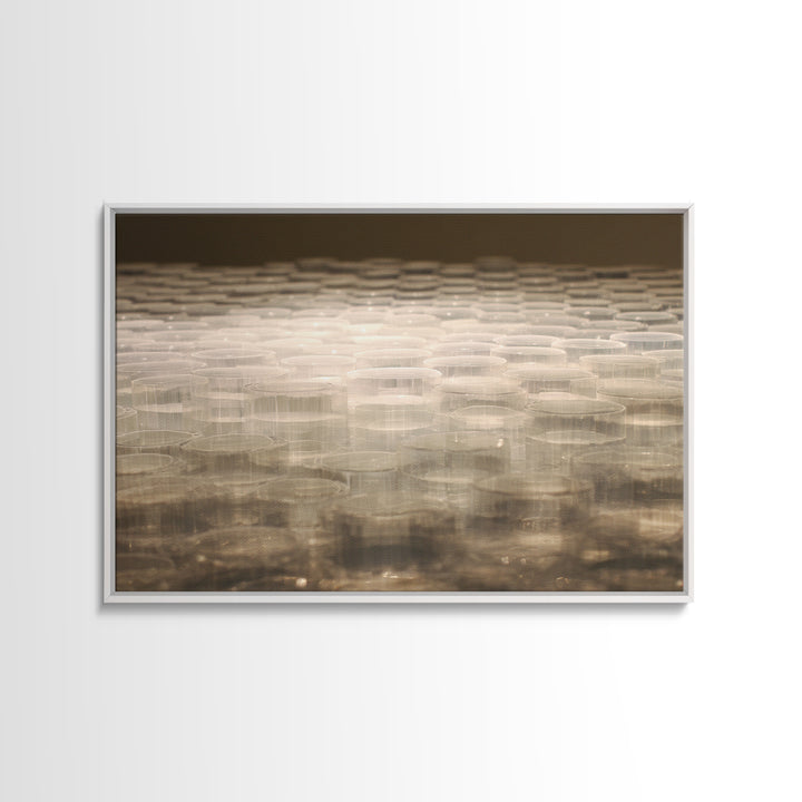 Translucent Neutral Circle Cell Abstract Wall Art, Modern Geometric Art Print, Beige Contemporary Home Office Decor Poster