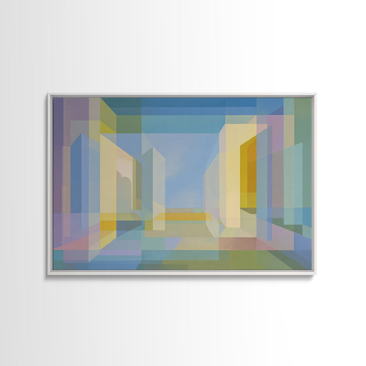 Pastel Geometric Atrium Wall Art, Scandinavian Modern, Minimalist Wall Art, Abstract Decor Art, Modern Home Decor, Office Decor