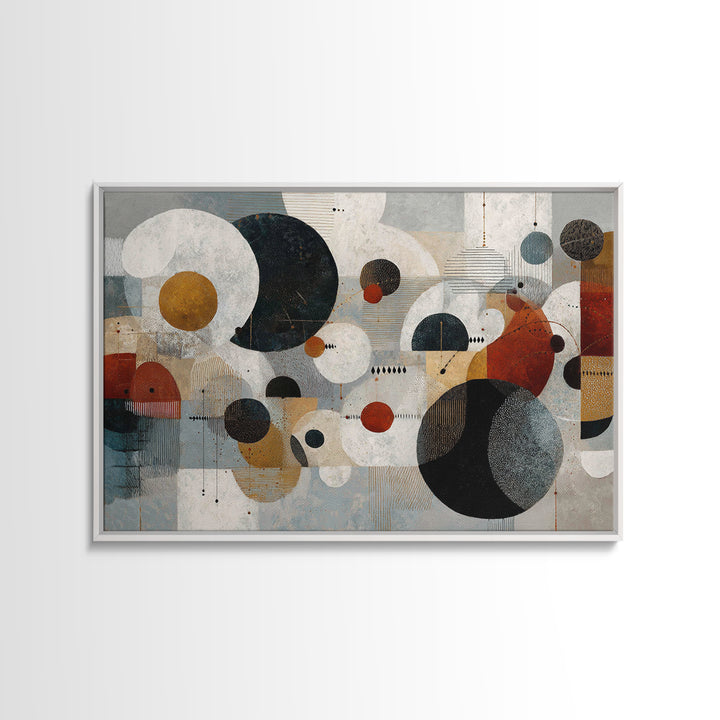 Atomic Circle Mobile Wall Art, Midcentury Modern Art, Geometric Art Print, Abstract Wall Art, Burnt Orange Art, Retro Decor