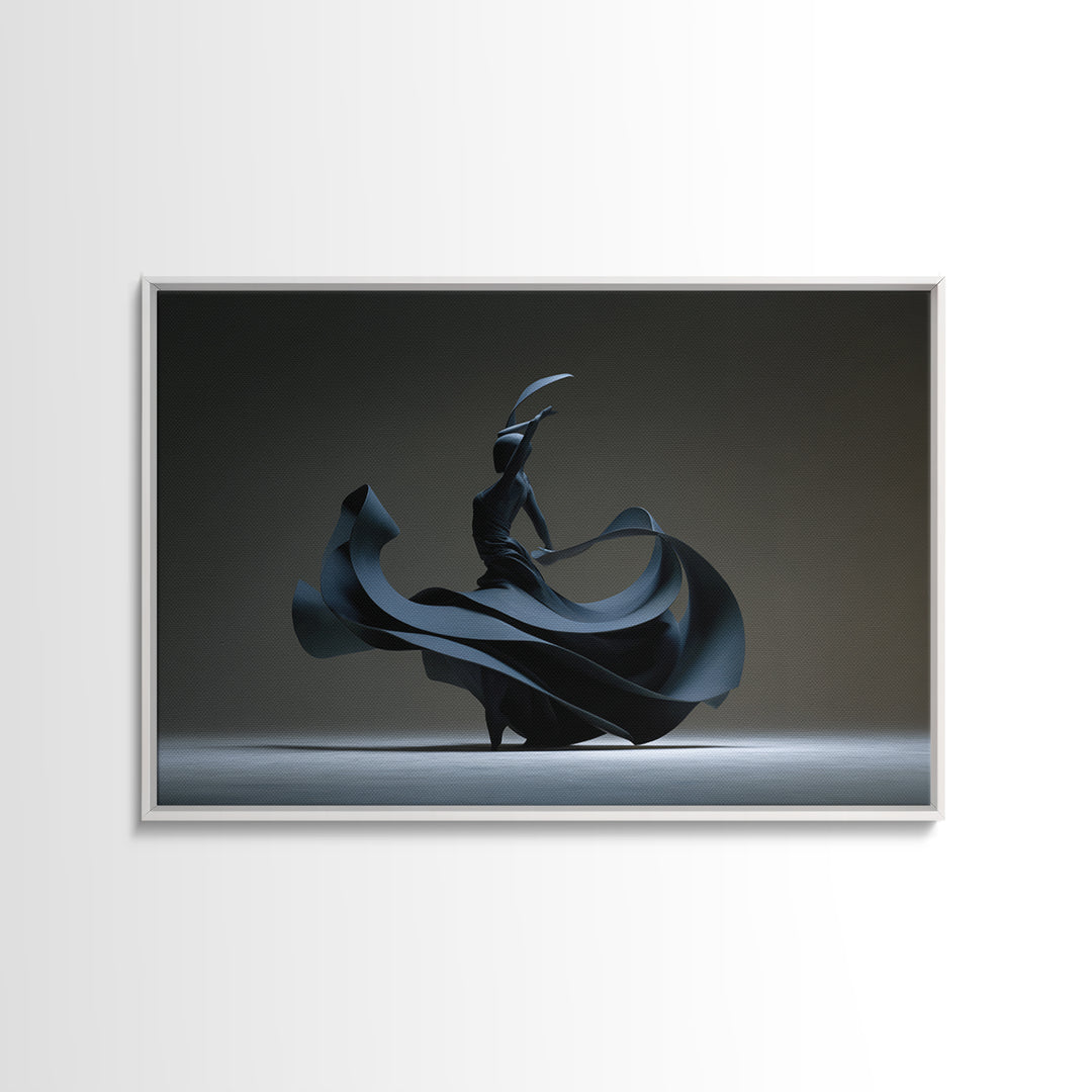 Black Flamenco Dancer Canvas Print, Modern Sculpture Inspired Wall Art, Masculine Abstract Decor, Statement Wall Decor Poster