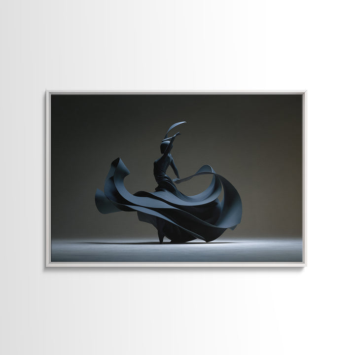 Black Flamenco Dancer Canvas Print, Modern Sculpture Inspired Wall Art, Masculine Abstract Decor, Statement Wall Decor Poster
