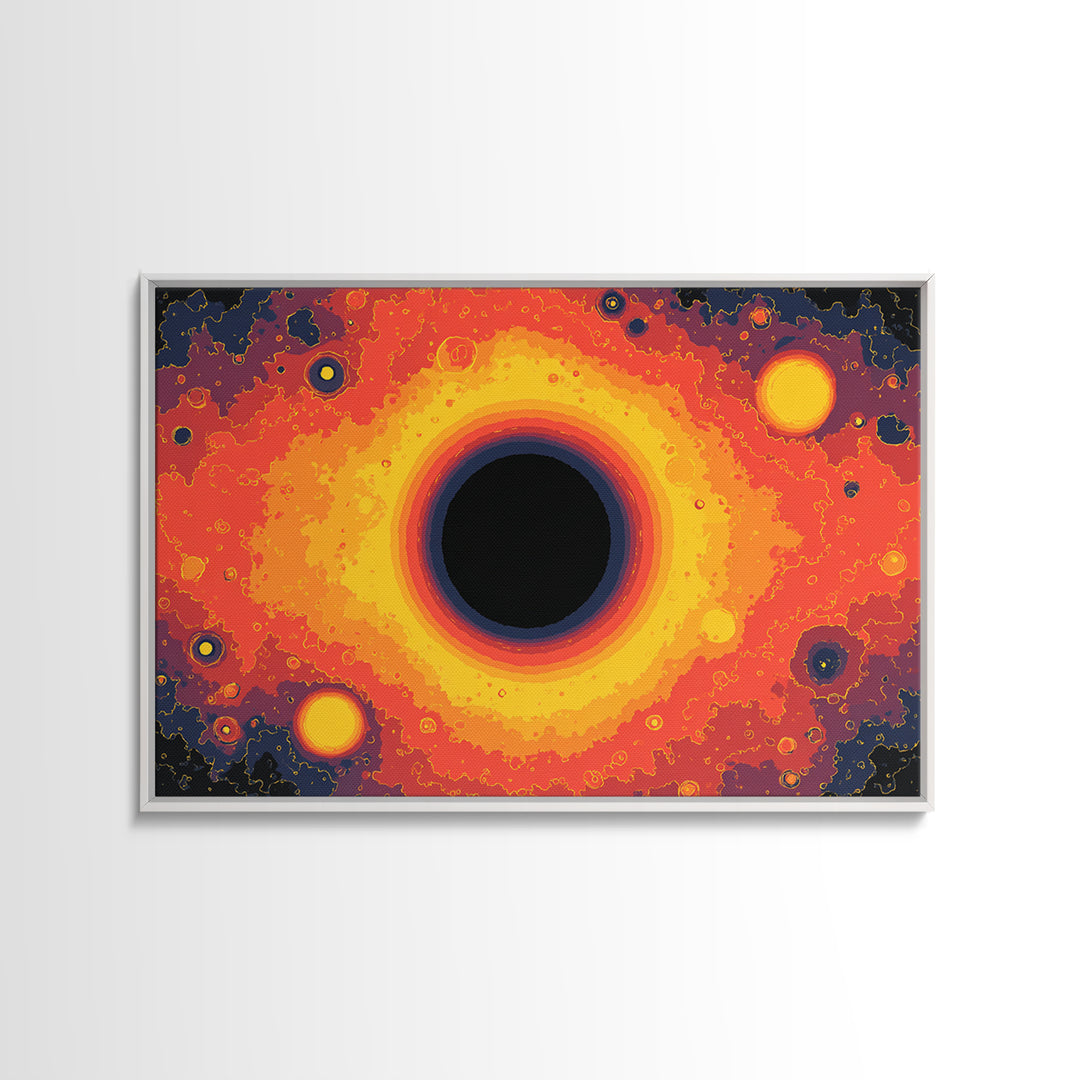 Fiery Black Hole Eclipse Wall Art, Modern Abstract Art Print, Orange Space Poster, Cosmic Galaxy Decor For Living Room Decor