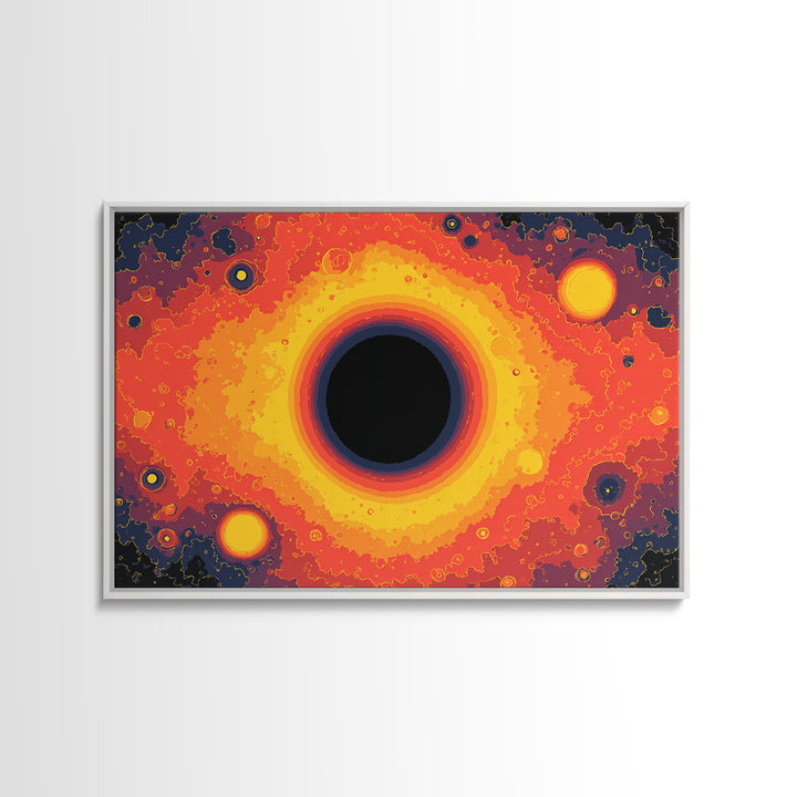 Fiery Black Hole Eclipse Wall Art, Modern Abstract Art Print, Orange Space Poster, Cosmic Galaxy Decor For Living Room Decor