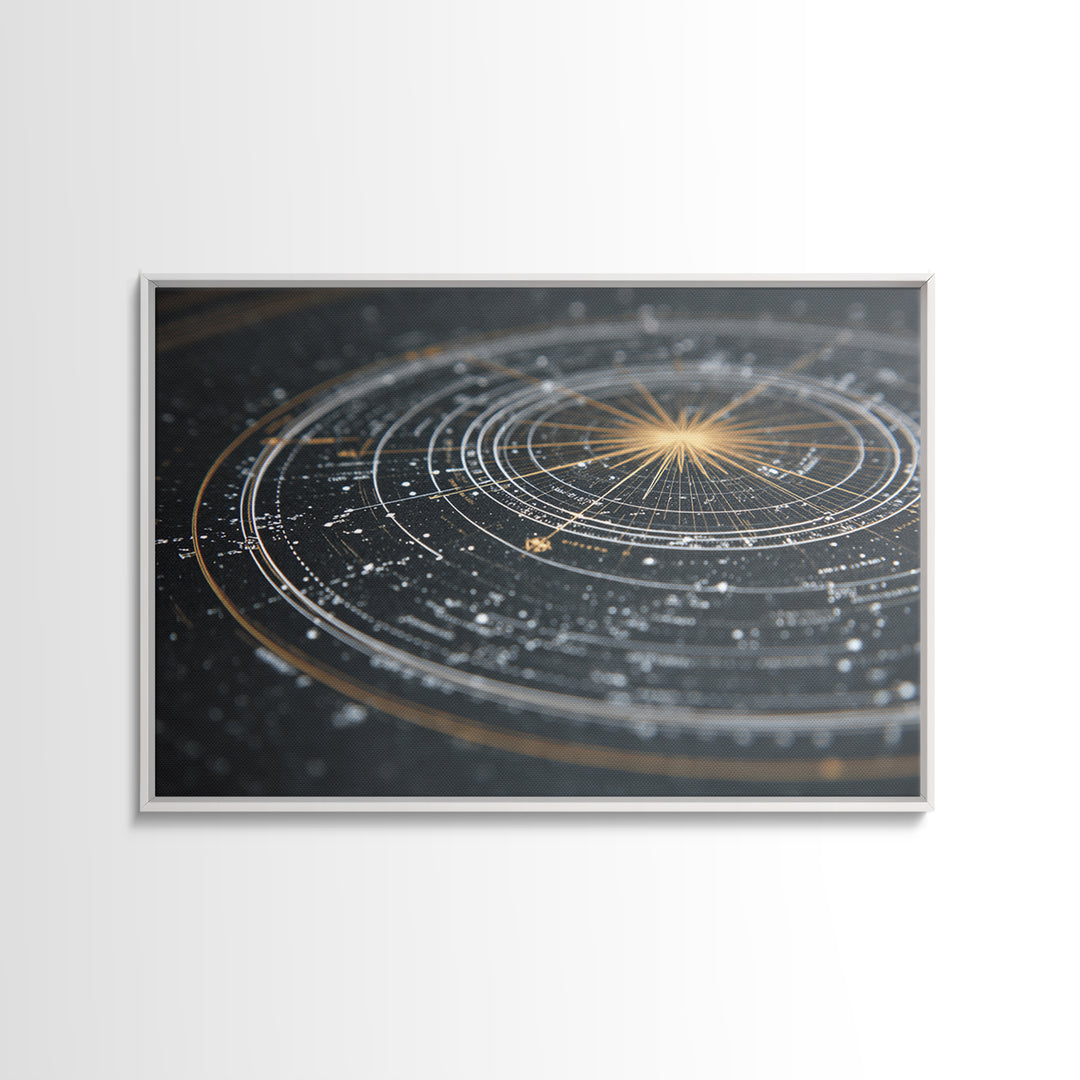 Black Gold Celestial Star Chart Wall Art, Astronomical Map Print, Modern Cosmic Decor, Space Abstract Home Office Poster