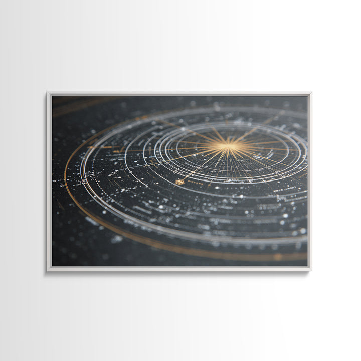 Black Gold Celestial Star Chart Wall Art, Astronomical Map Print, Modern Cosmic Decor, Space Abstract Home Office Poster