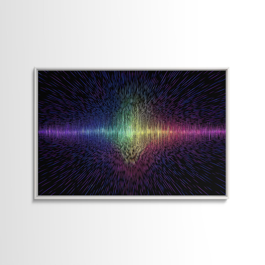 Rainbow Soundwave Abstract Wall Art, Colorful Digital Art Print, Modern Wall Decor, Music Lovers Art, Funky Wall Art, Trendy