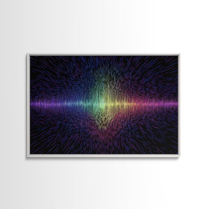 Rainbow Soundwave Abstract Wall Art, Colorful Digital Art Print, Modern Wall Decor, Music Lovers Art, Funky Wall Art, Trendy