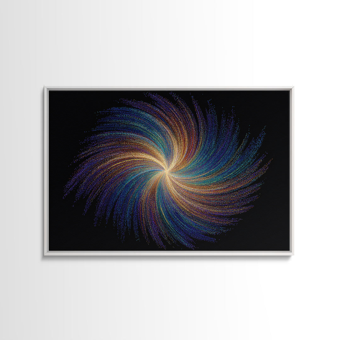 Rainbow Spiral Galaxy Canvas Print, Cosmic Abstract Wall Art, Modern Digital Art, Space Abstract Art, Colorful Home Decor