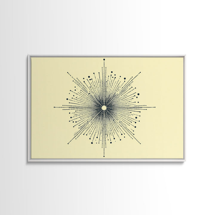 Navy Cream Dotted Starburst Wall Art, Midcentury Modern Art Print, Atomic Geometric Abstract Decor, Retro MCM Poster, Home Decor