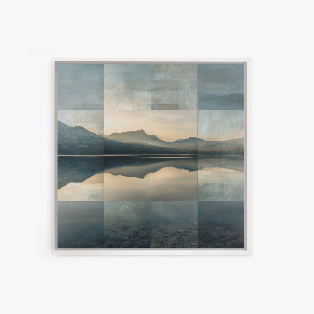 Mountain Lake at Sunrise Canvas Print, Meditation Art, Wall Decor, Living Room Decor, Fine Art, Stillness, Black Woman Art, MED-1x1-77