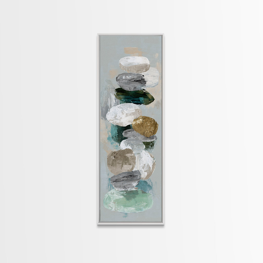 Zen Circle Brushstroke on Textured Paper Canvas Print, Meditation Art, Boho Wall Decor, Living Room Decor, Fine Art, Stillness, MED-1x3-40