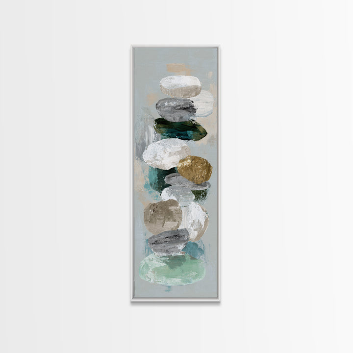 Zen Circle Brushstroke on Textured Paper Canvas Print, Meditation Art, Boho Wall Decor, Living Room Decor, Fine Art, Stillness, MED-1x3-40
