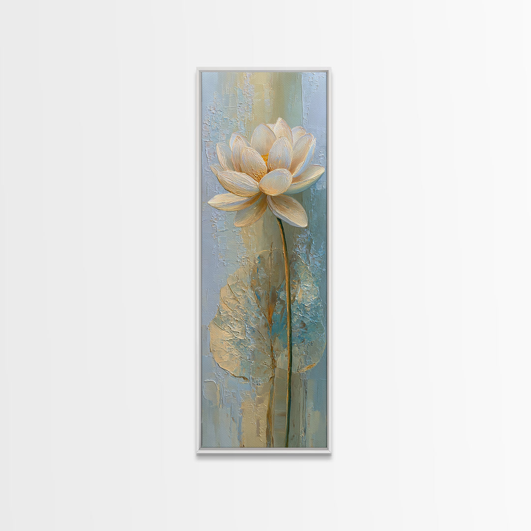 Sacred Geometry Lotus Framed Canvas Print, Meditation Art, Neutral Decor, Living Room Decor, Fine Art, Stillness, Home Decor, MED-1x3-75
