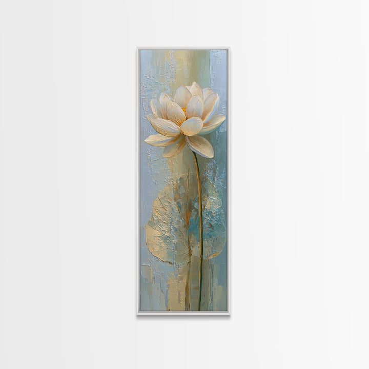 Sacred Geometry Lotus Framed Canvas Print, Meditation Art, Neutral Decor, Living Room Decor, Fine Art, Stillness, Home Decor, MED-1x3-75