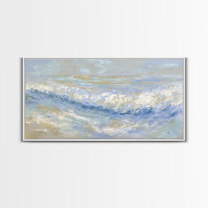 Abstract Breath Waves Framed Canvas Print, Meditation Art, Digital Wall Art, Living Room Decor, Stillness, Gallery Wall Art, MED-2x1-50