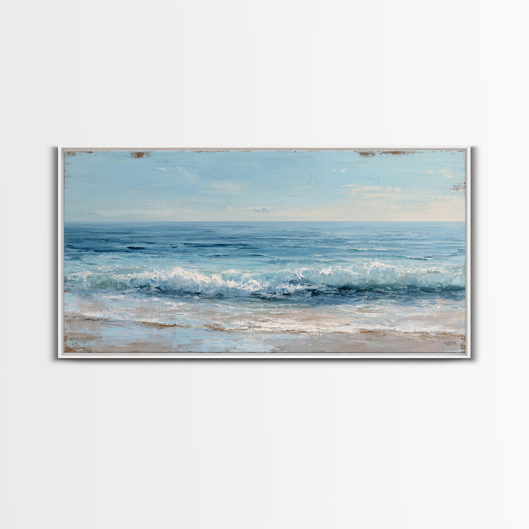 Ocean Horizon with Meditative Stillness Canvas Print, Meditation Art, Wall Art, Living Room Decor, Fine Art, Stillness, MED-2x1-62