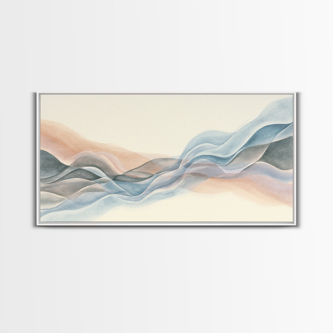 Abstract Breath Waves Canvas Print, Meditation Art, Printable Art, Living Room Decor, Abstract Art, Stillness, Minimalist Art, MED-2x1-98