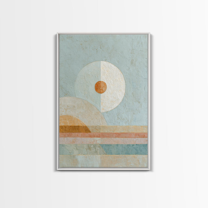 Moon Phases over a Quiet Desert Framed Canvas Print, Meditation Art, Modern Wall Art, Living Room Decor, Fine Art, Stillness, MED-2x3-41