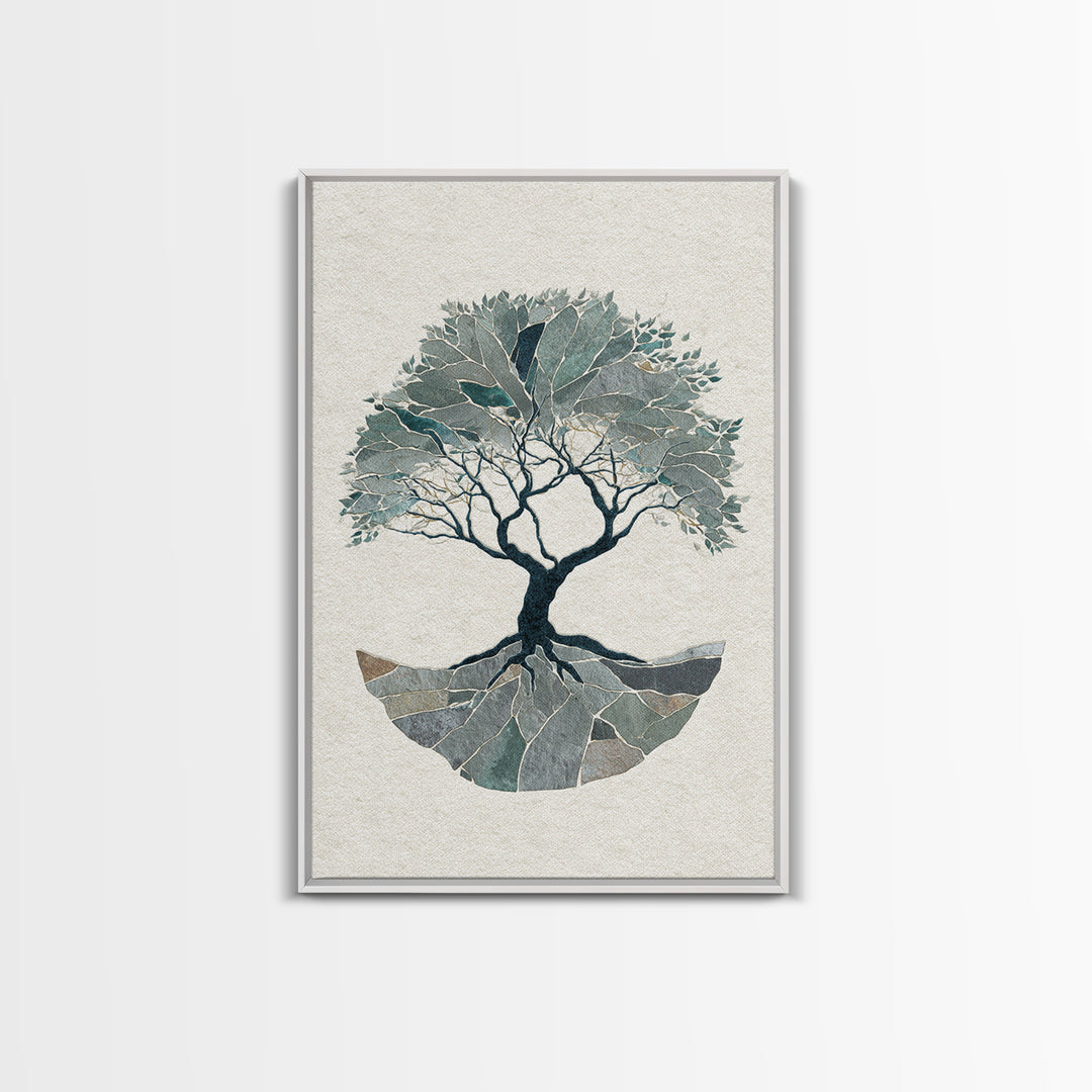 Tree of Life Framed Canvas Print, Meditation Art, Wall Decor, Living Room Decor, Fine Art, Stillness, Black Woman Art, MED-2x3-52