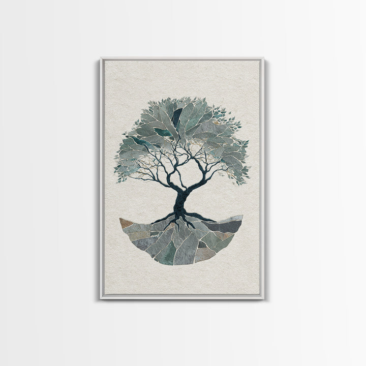Tree of Life Framed Canvas Print, Meditation Art, Wall Decor, Living Room Decor, Fine Art, Stillness, Black Woman Art, MED-2x3-52