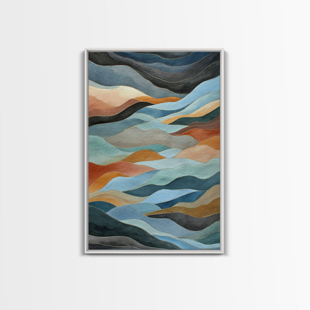 Abstract Breath Waves Canvas Print, Meditation Art, Modern Wall Art, Living Room Decor, Fine Art, Stillness, Buddha Wall Art, MED-2x3-86