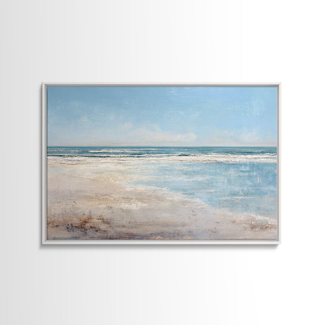 Ocean Horizon with Meditative Stillness Canvas Print, Meditation Art, Black Woman Art, Living Room Decor, Fine Art, Stillness, MED-3x2-22