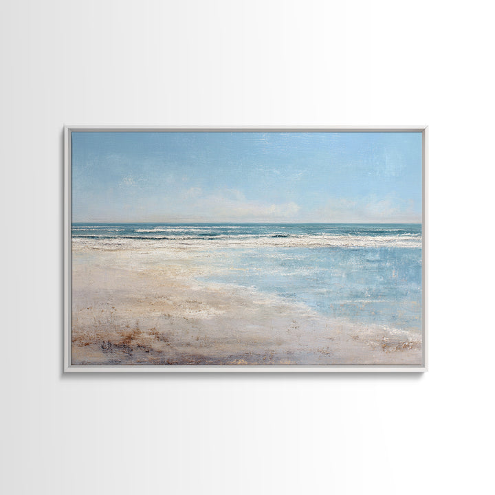 Ocean Horizon with Meditative Stillness Canvas Print, Meditation Art, Black Woman Art, Living Room Decor, Fine Art, Stillness, MED-3x2-22