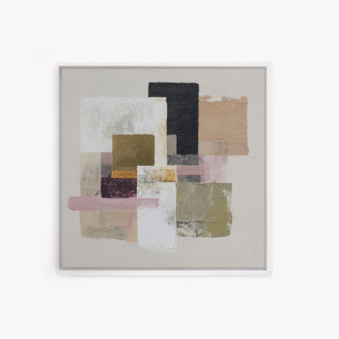 Quiet Stone Stack Framed Canvas Print, Minimalist Art, Movie Poster, Living Room Decor, Abstract Art, Minimal, Modern Wall Art, MIN-1x1-11