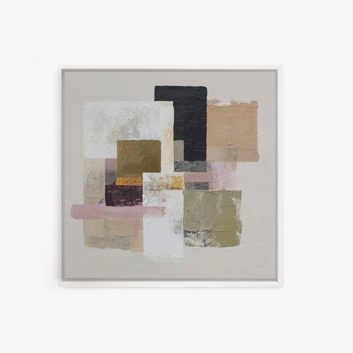 Quiet Stone Stack Framed Canvas Print, Minimalist Art, Movie Poster, Living Room Decor, Abstract Art, Minimal, Modern Wall Art, MIN-1x1-11